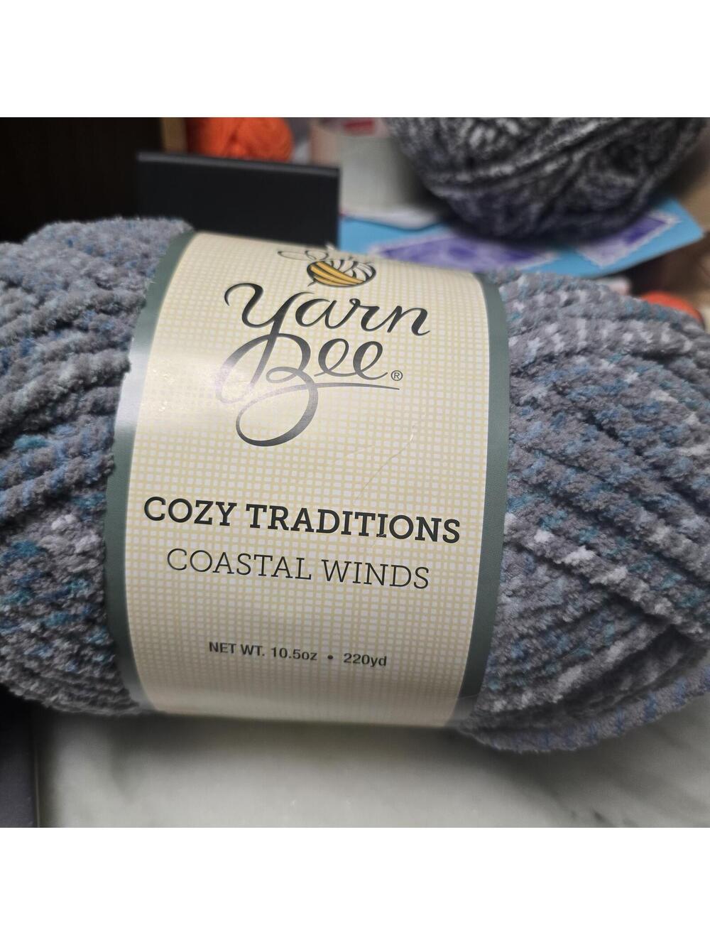 Yarn Bee Cozy Traditions Coastal Winds Yarn 10.5 oz 220 yd Gray Blue Polyester